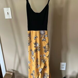 Medium black and yellow high low dress